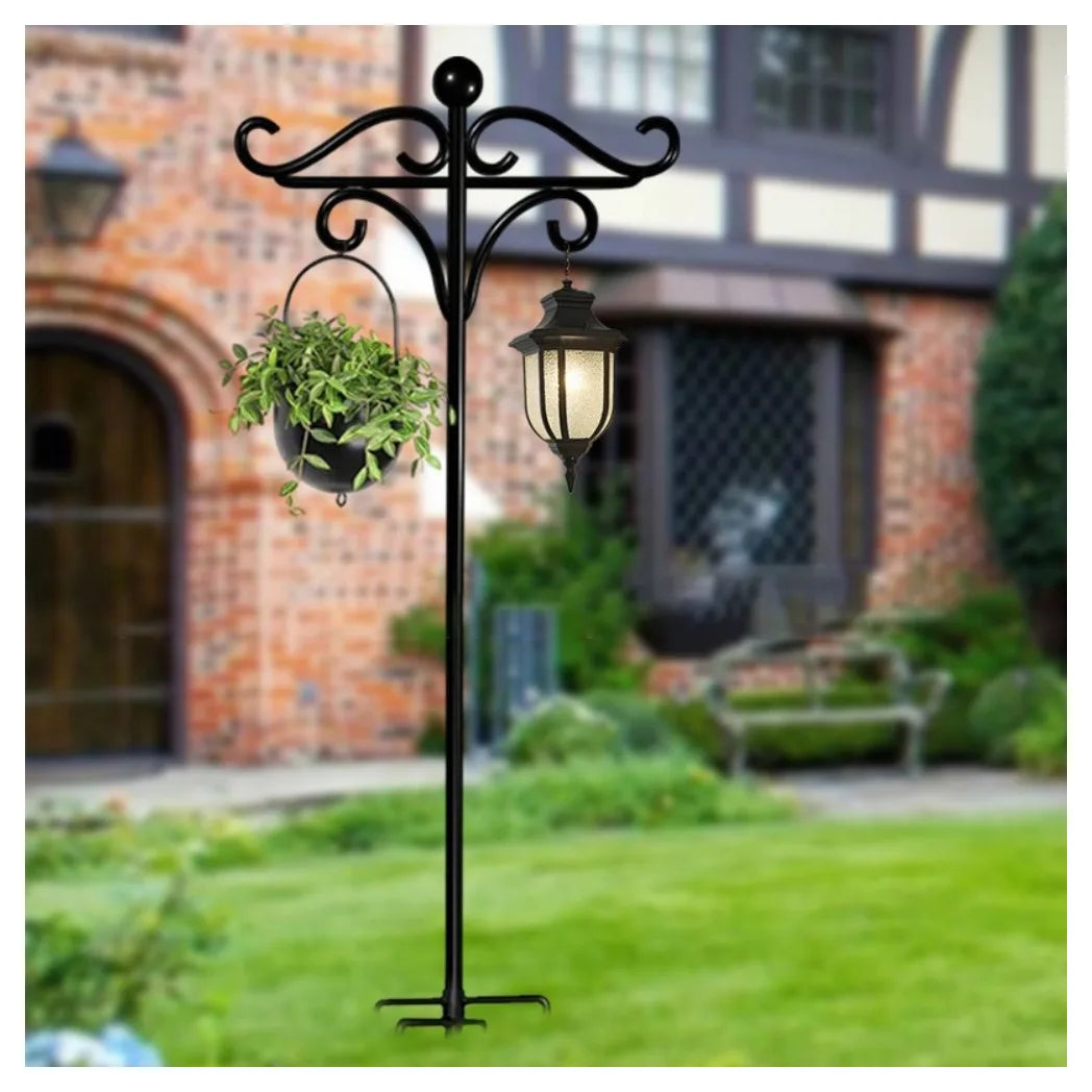 Bird Feeder Pole Stand,193cm Adjustable Feeding Station Hanging Hook, Heavy Duty