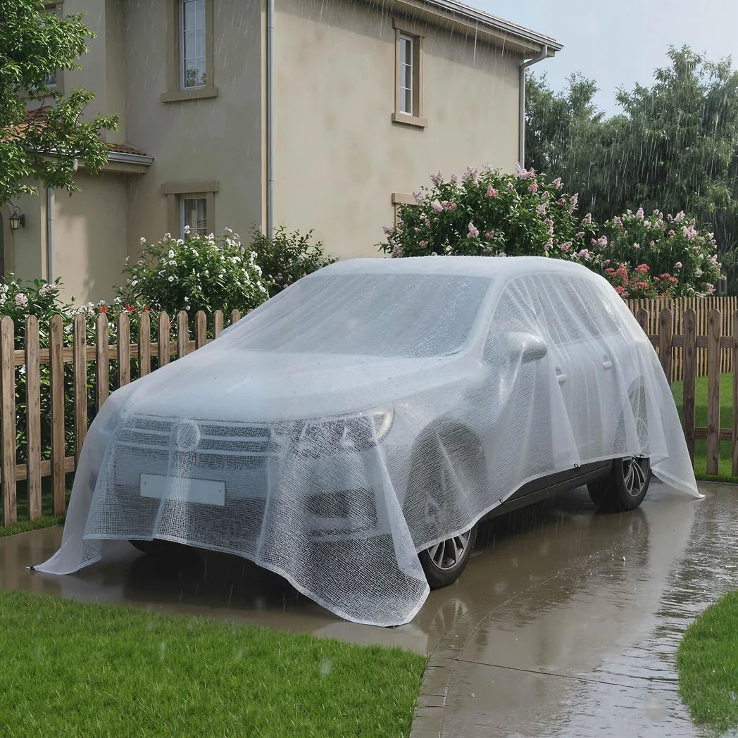 Outsunny 4 x 6m Waterproof Tarpaulin, Heavy Duty 140GSM Tear-Resistant PE Tarp with Reinforced Grommets, UV Protected Cover