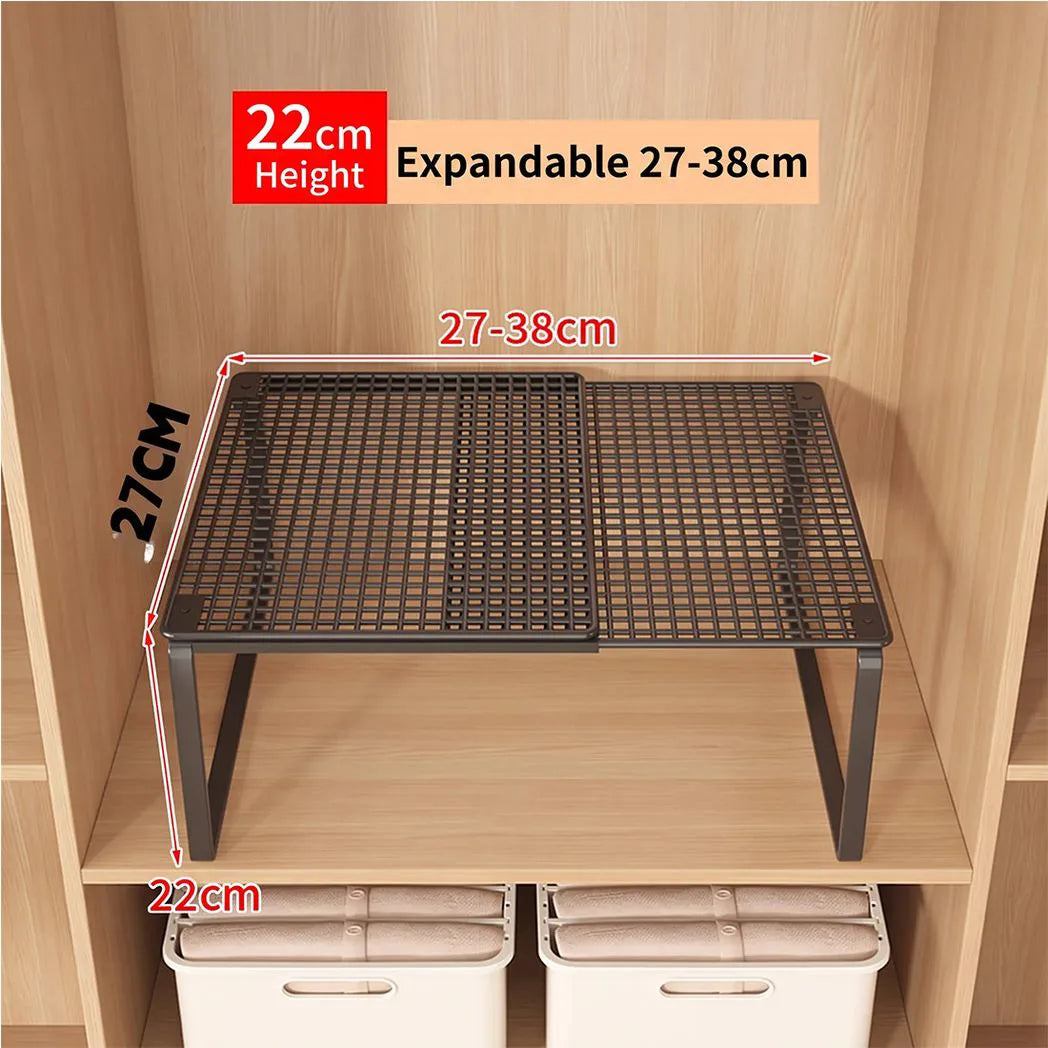 Extendable wardrobe tiered shelves, wardrobe storage rack,cabinet tiered shelves-27-38CM