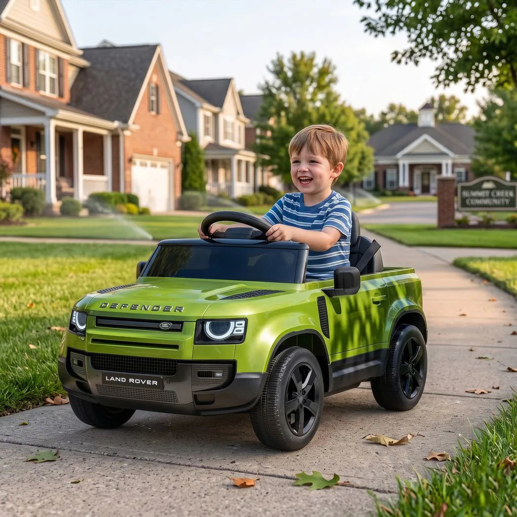 AIYAPLAY Land Rover Licensed 12V Kids Ride on Car with Remote, Suspension, Slow Start, 3 Speeds, Lights, Music, Horn, Green