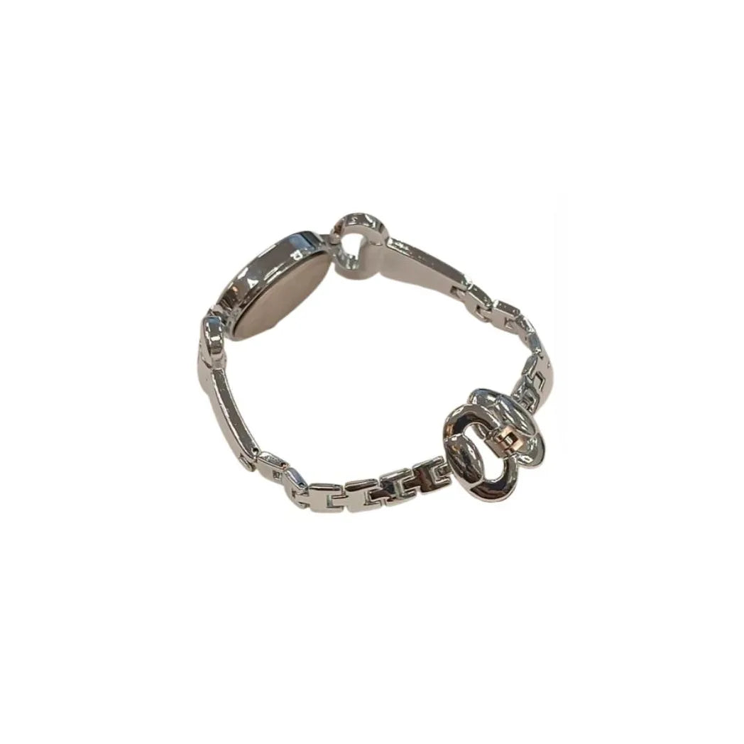 Luisant Ladies Fashion Oval Yellow Dial Silver Steel Bracelet Strap Watch - CLEARANCE NEEDS RE-BATTERY