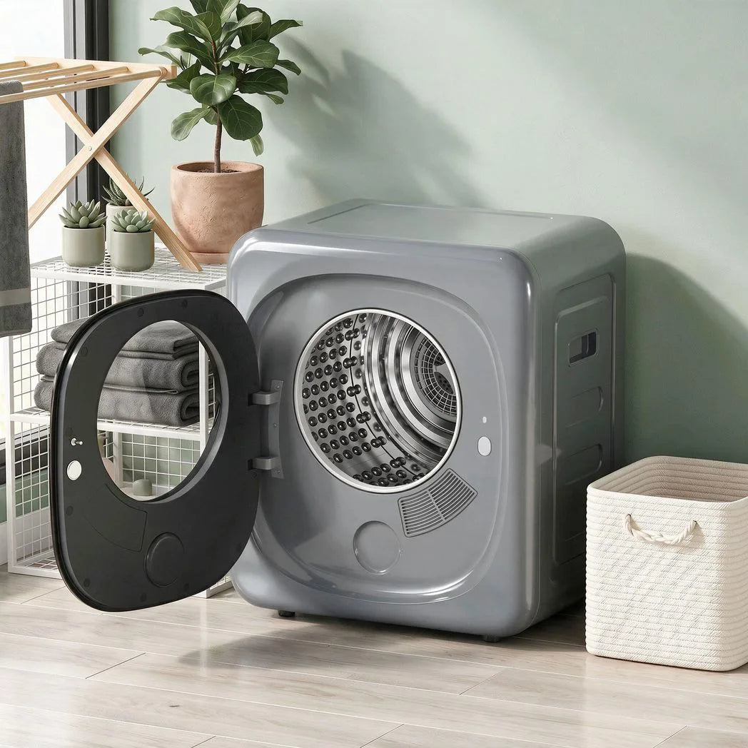 HOMCOM 4kg Vented Tumble Dryer with 5 Drying Mode, 800W Compact Freestanding Front Tumble Dryer, Silver