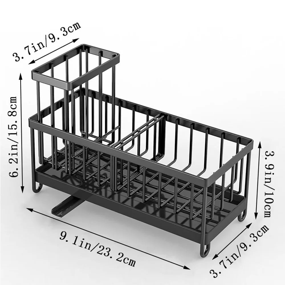 Kitchen Sink Rack Sponge Holder Soap Dish Drain Storage Organizer Brush Holder (US Logistics only For USPS.TK/TMEU only For self-pickup)