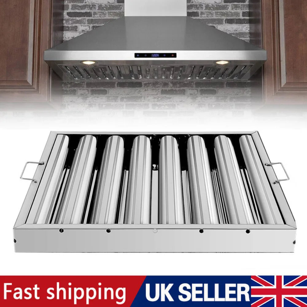 Canopy Grease Baffle Filter Stainless Steel Kitchen Extraction Hood 495x495mm