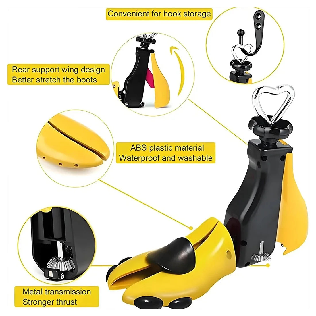 Boot Shoe Stretcher for Men, Shoe Tree Expander Women Stretch Width, Adjustable-yellow