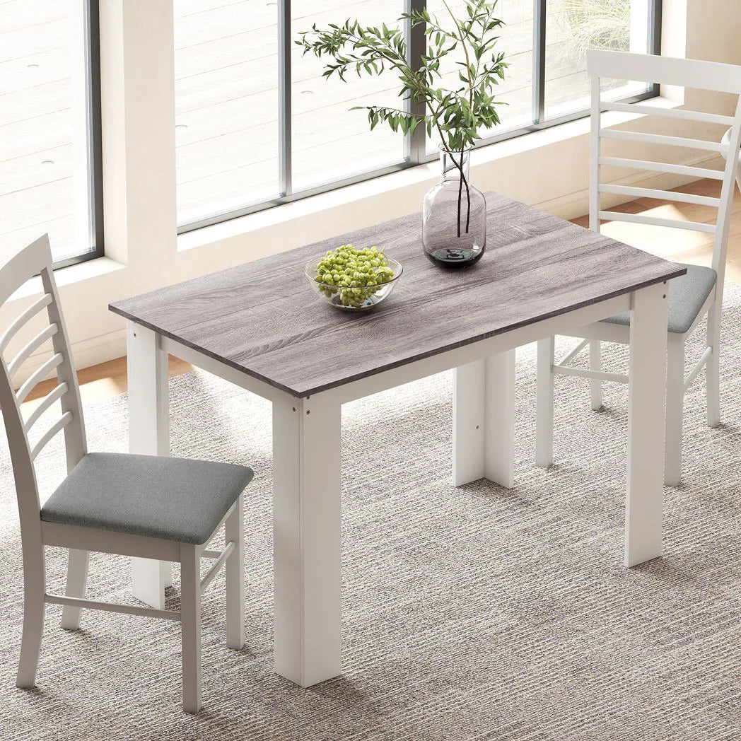 HOMCOM Dining Table for 4-6 People, Kitchen Table with Wood Effect for Dining Room, Grey