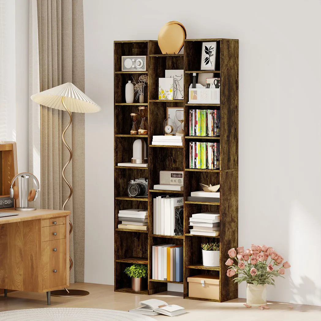 HOMCOM 21-Compartment Bookshelf - Brown