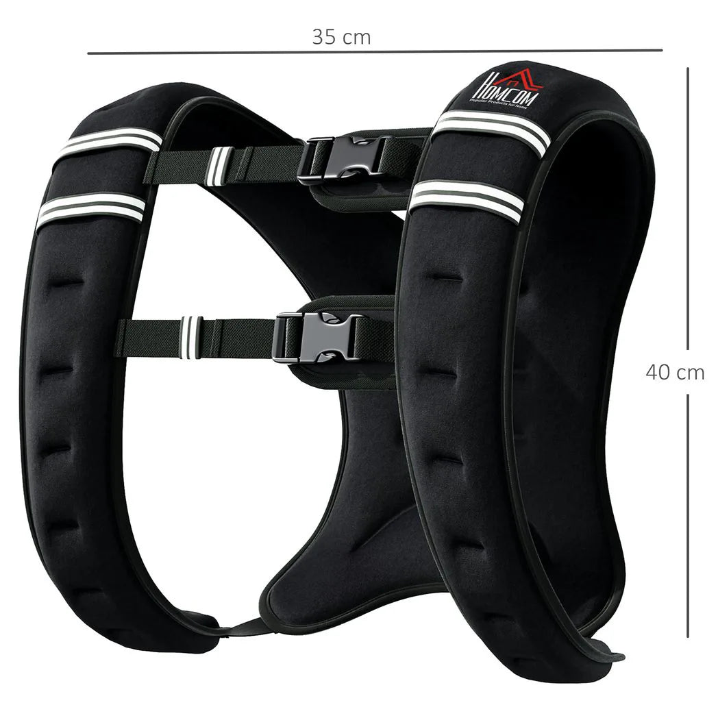 HOMCOM 8KG Weighted Vest, Running Weight Vest with Adjustable Strap, Convenient Pocket and Reflective Strips for Men and Women