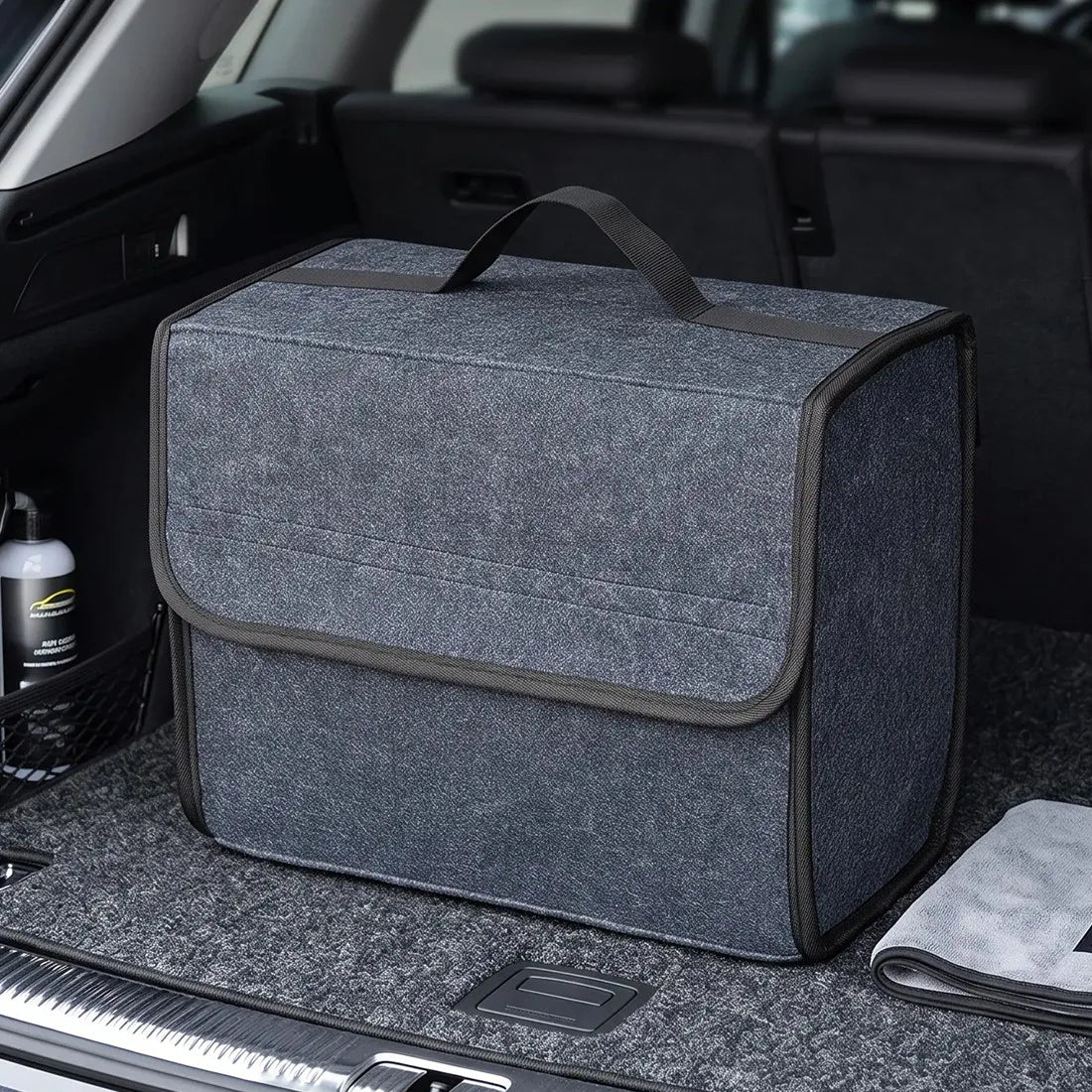 4PCS Car Boot Organiser Felt Storage Box Non-Slip Foldable Trunk Bag UK Stock