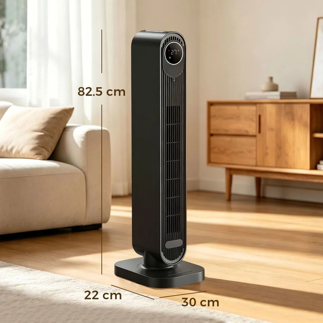 HOMCOM 2000W Ceramic Electric Heater with Fan, Timer, Oscillation - Black