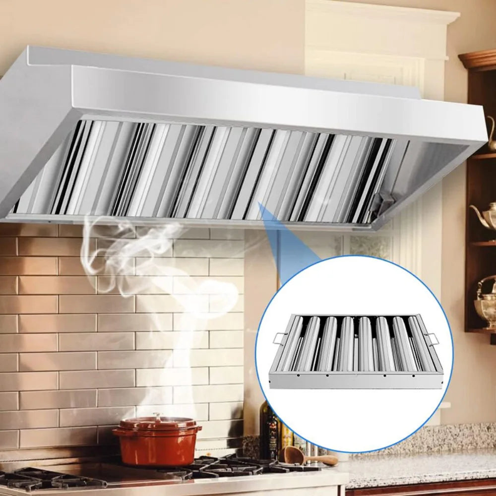 Canopy Grease Baffle Filter Stainless Steel Kitchen Extraction Hood 495x495mm