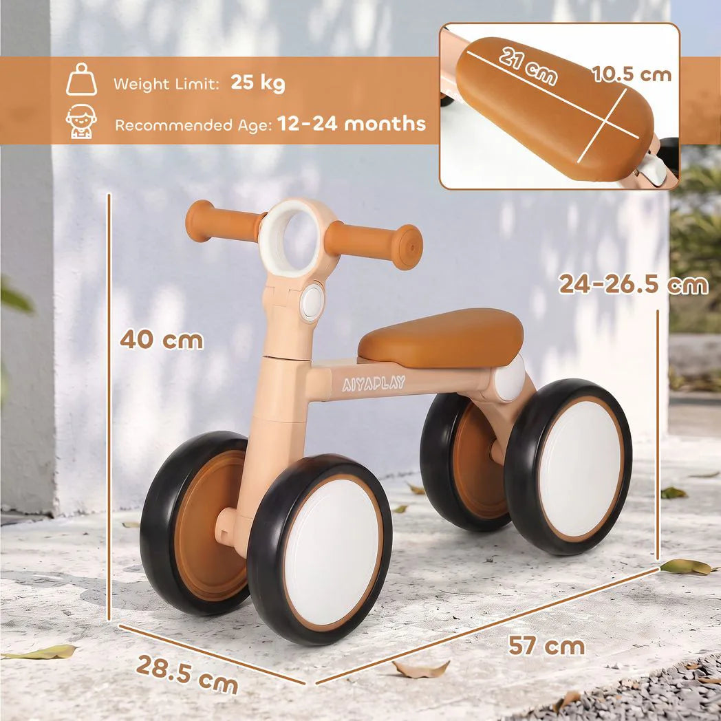 AIYAPLAY Balance Bike, Lightweight Baby Balance Bike with Foldable Design, Adjustable Seat, No Pedal for 1?2 Years, Pink