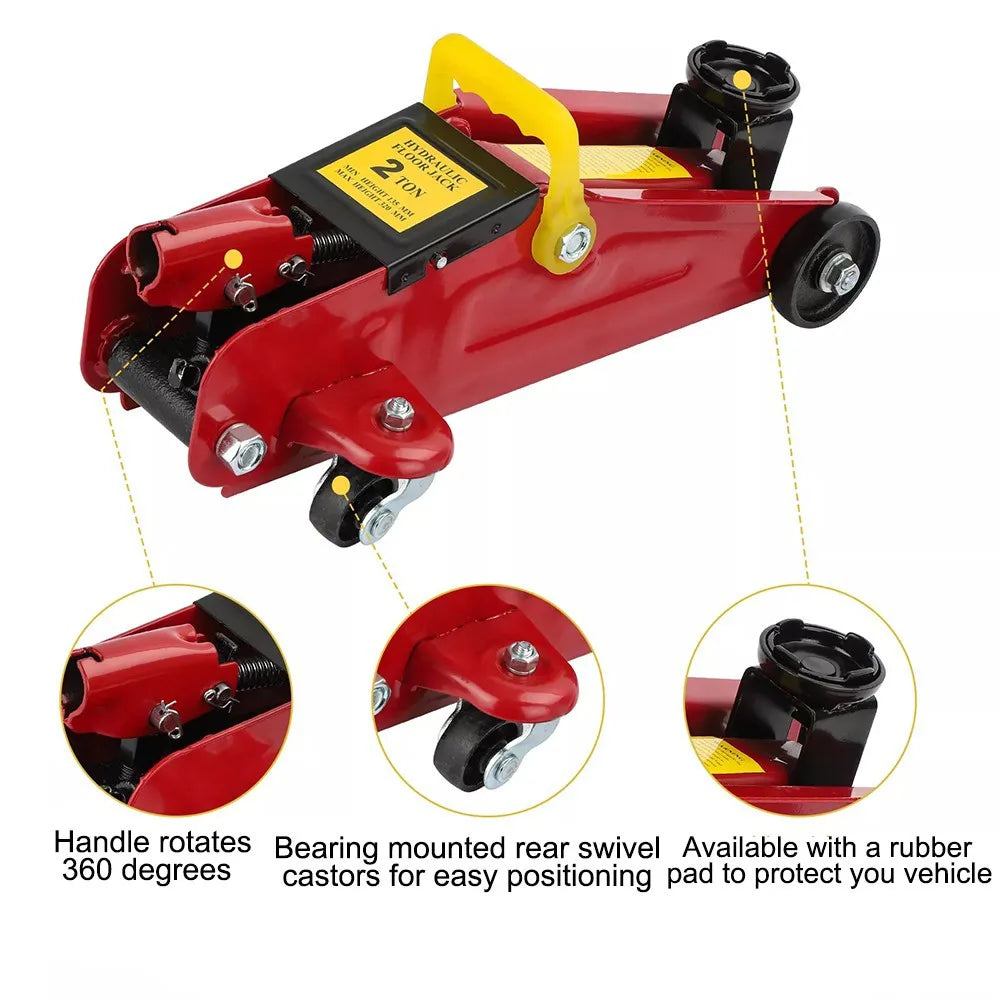 2 Ton Tonne Hydraulic Trolley Floor Jack With Plastic Storage Carry Case Car Van