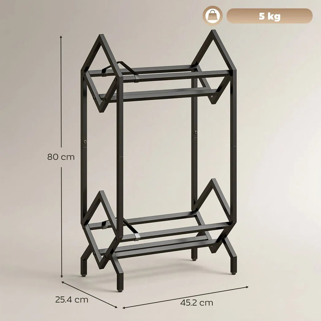HOMCOM 50 CD Storage Rack, 2-Tier Metal CD Storage Unit, Free Standing, Easy to Assemble, Black