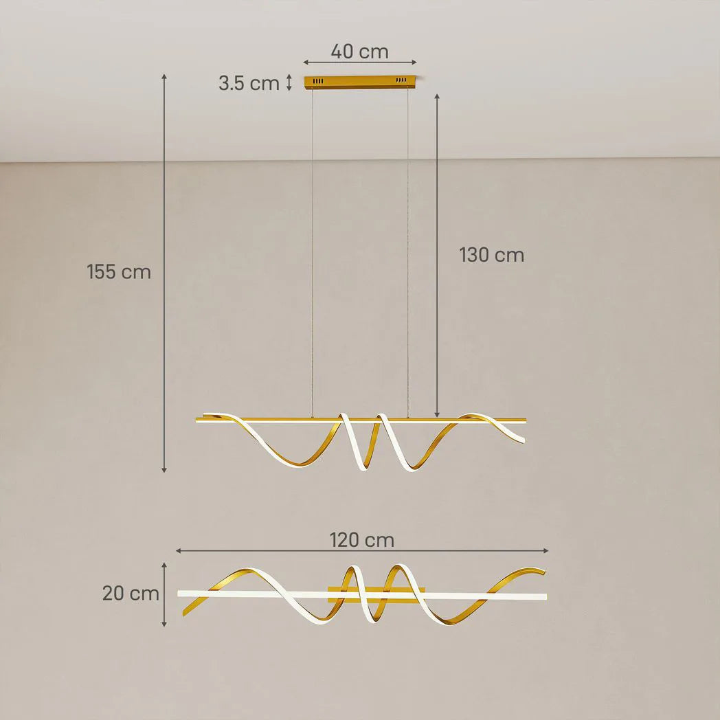 HOMCOM Pendant Light with 3 Colour Temperatures - Gold Tone