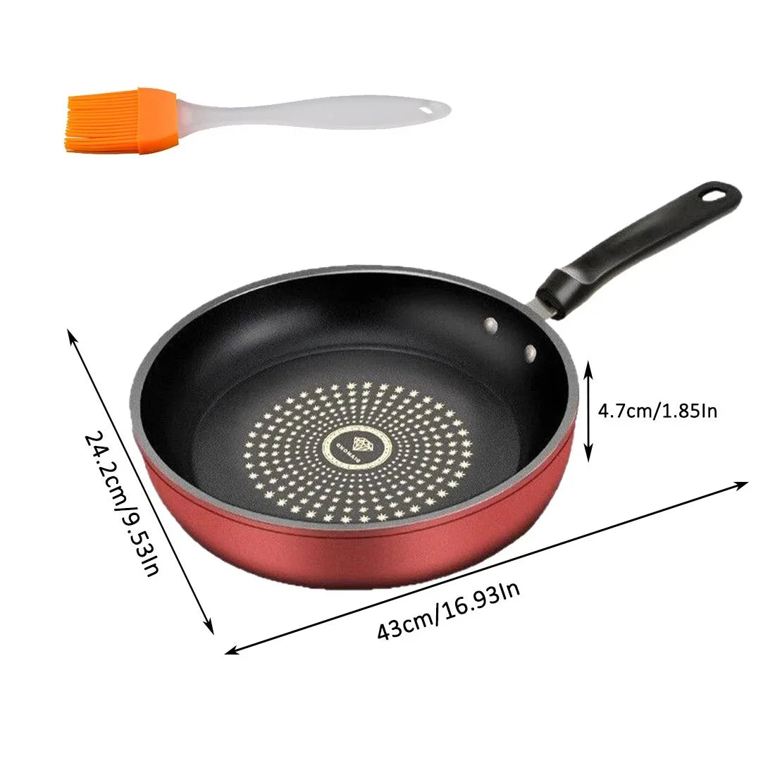 Frying Pan Non Stick 24cm Frying Pan Diamond,Easy to clean, Induction Compatible