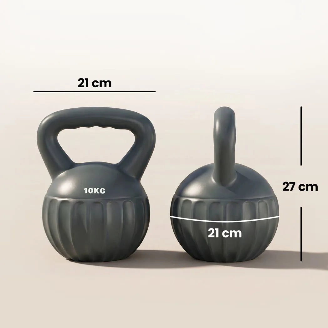 SPORTNOW Kettlebell for Strength Training Kettle Bell with Non-Slip Handle 10 kg Grey