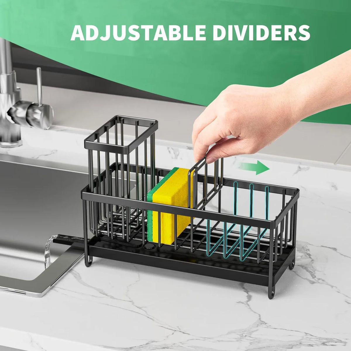 Kitchen Sink Rack Sponge Holder Soap Dish Drain Storage Organizer Brush Holder (US Logistics only For USPS.TK/TMEU only For self-pickup)