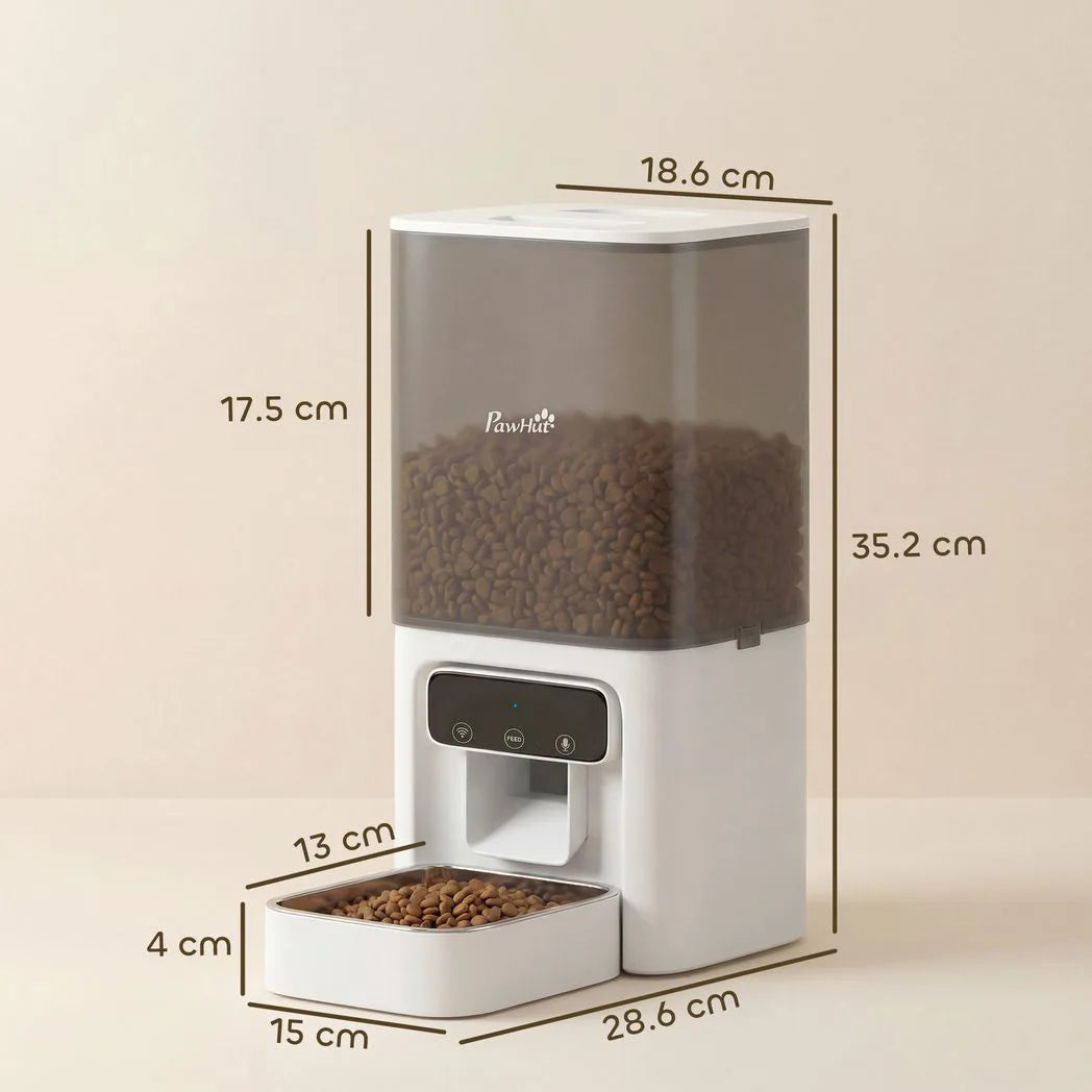 PawHut Automatic Cat Feeder, 4.5L WiFi Cat Food Dispenser with Timer, Programmable 1-10 Meals, Auto Pet Feeder