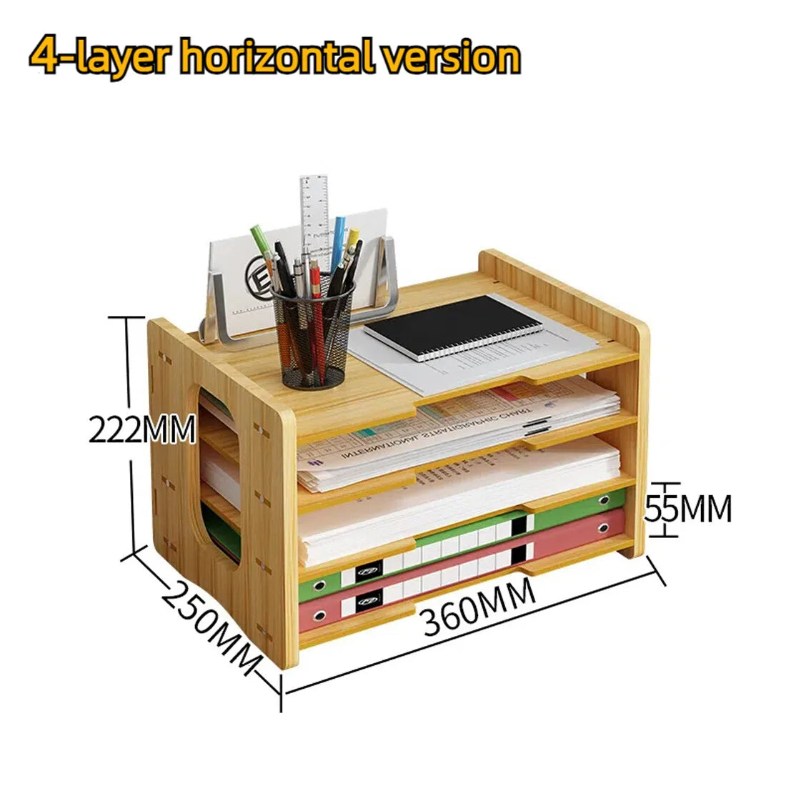 Office Desk File Cabinet Multi-Layer Density Board Desktop Storage Box Organizer