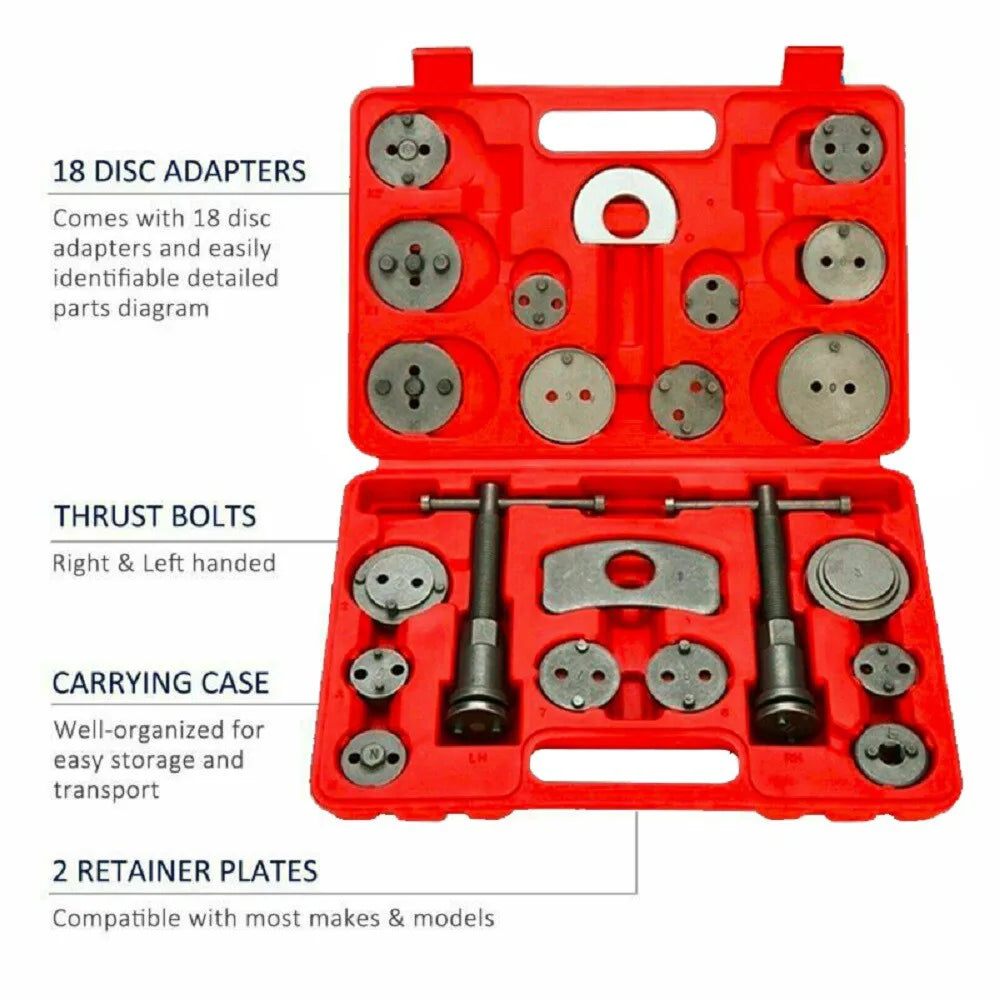 23pc Disc Piston Caliper Brake Rewind Wind Back Tool Kit Set Car Auto Universal