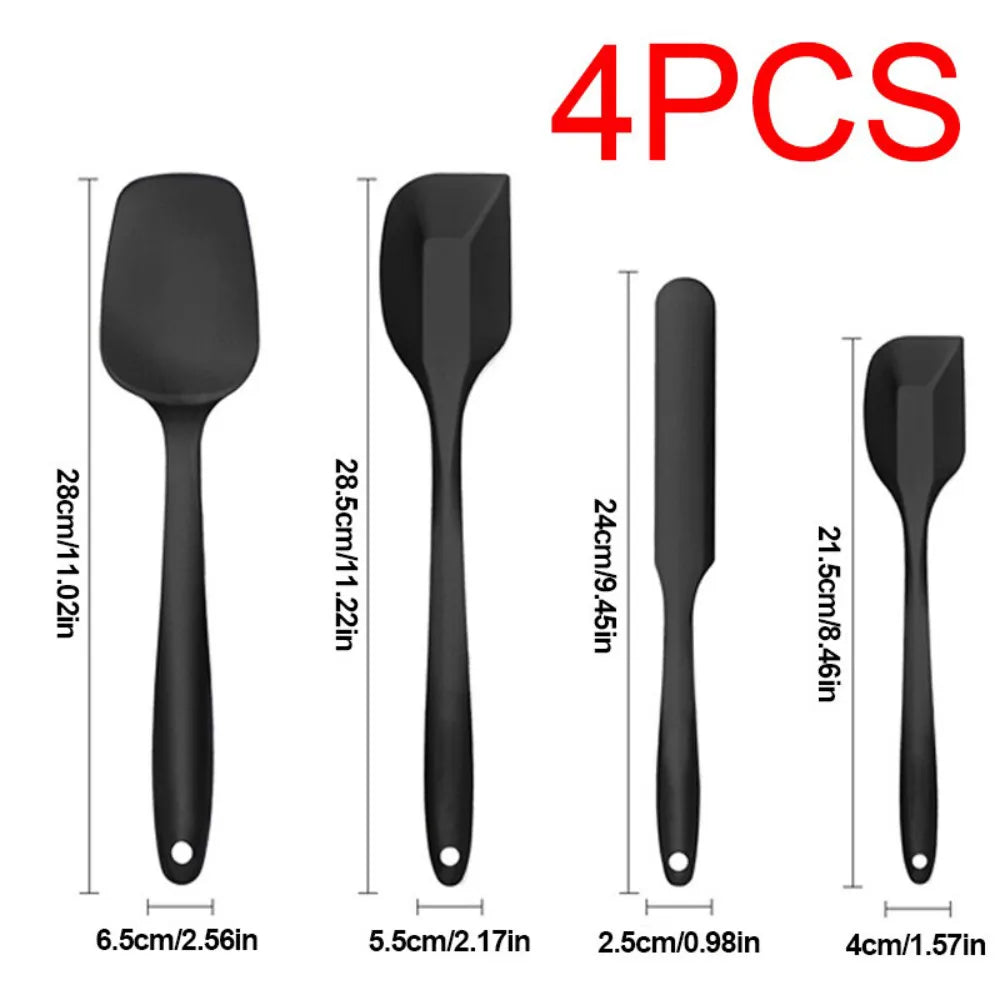 Silicone Spatula Set of 4 Pcs | 315℃ Heat-Resistant Non Stick Rubber Spatulas