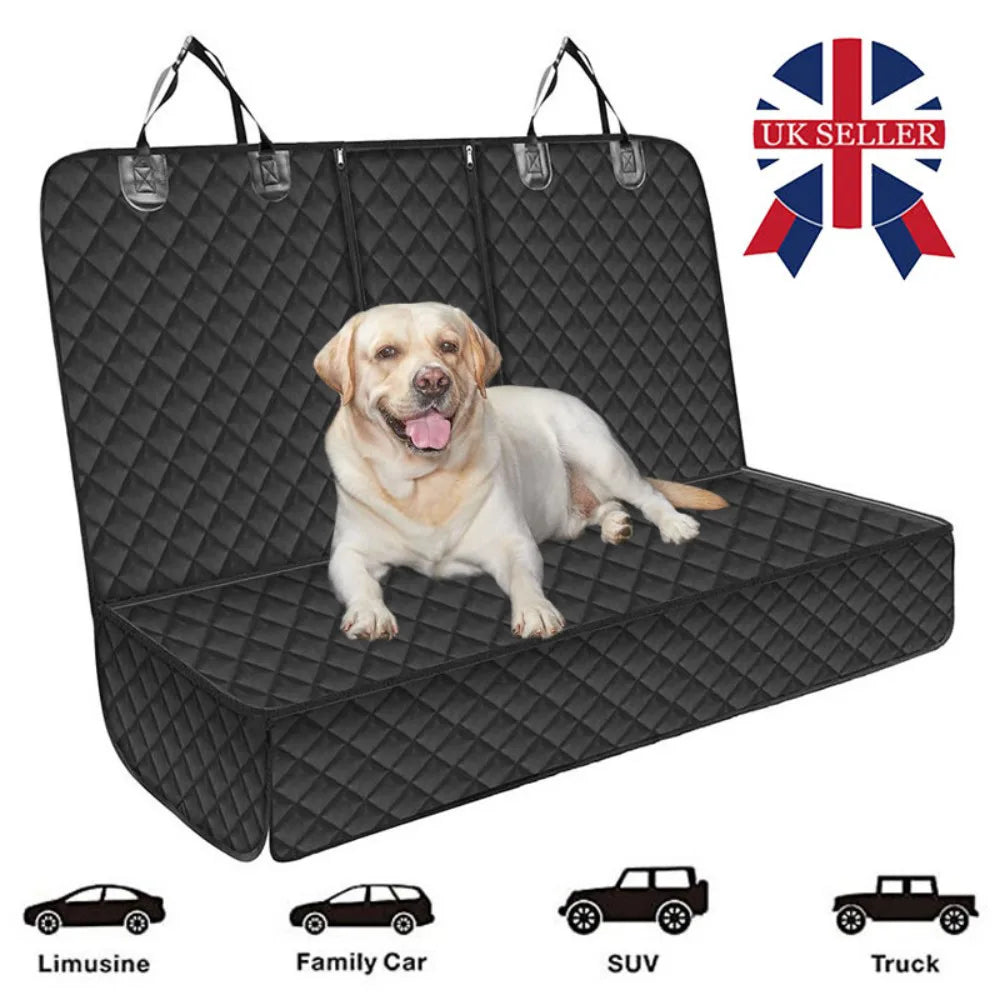 Waterproof Rear Dog Car Seat Cover Back Seat Protector for Dogs Black