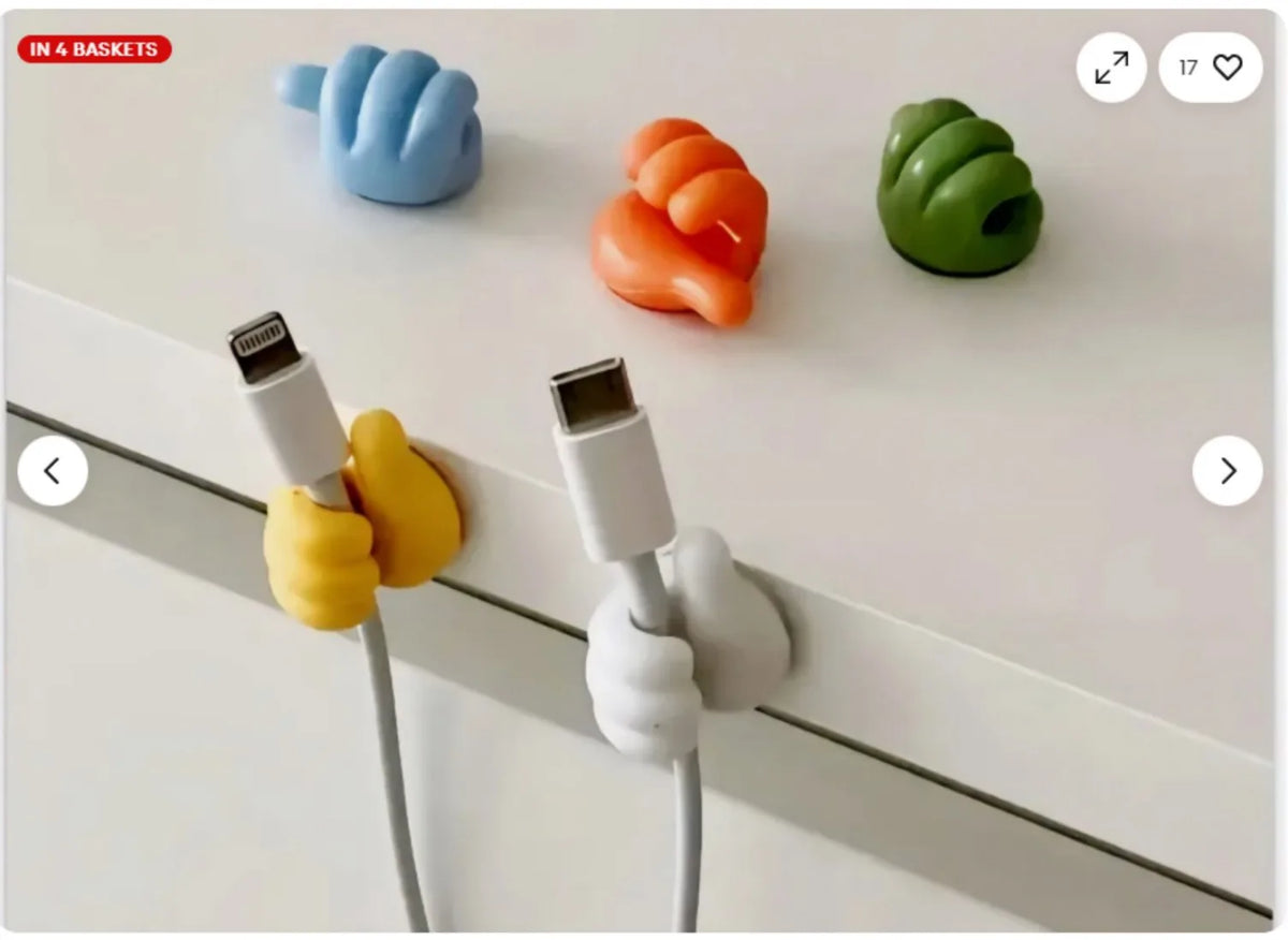 10Pcs Thumb Shape Key Hooks Multifunctional Clip Holder Small Hand Wall Hooks