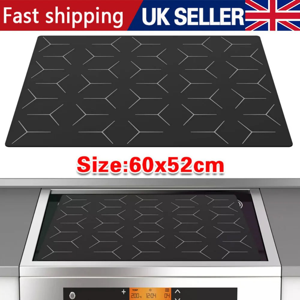 Large Induction Hob Protector Mat 52*60cm Silicone Heat Resistant-Mats Washable