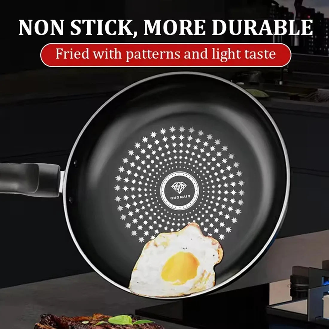 Frying Pan Non Stick 24cm Frying Pan Diamond,Easy to clean, Induction Compatible