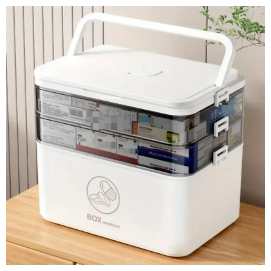 3-Layer Medicine Cabinet Family Storage Dustproof Large Capacity Case Organizer