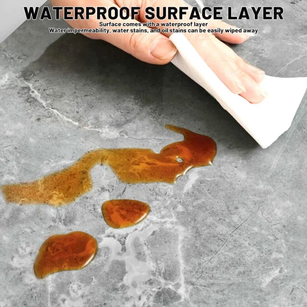 Marble-pattern wall stickers—self-adhesive decorative stickers for kitchens and bathrooms-12pcs