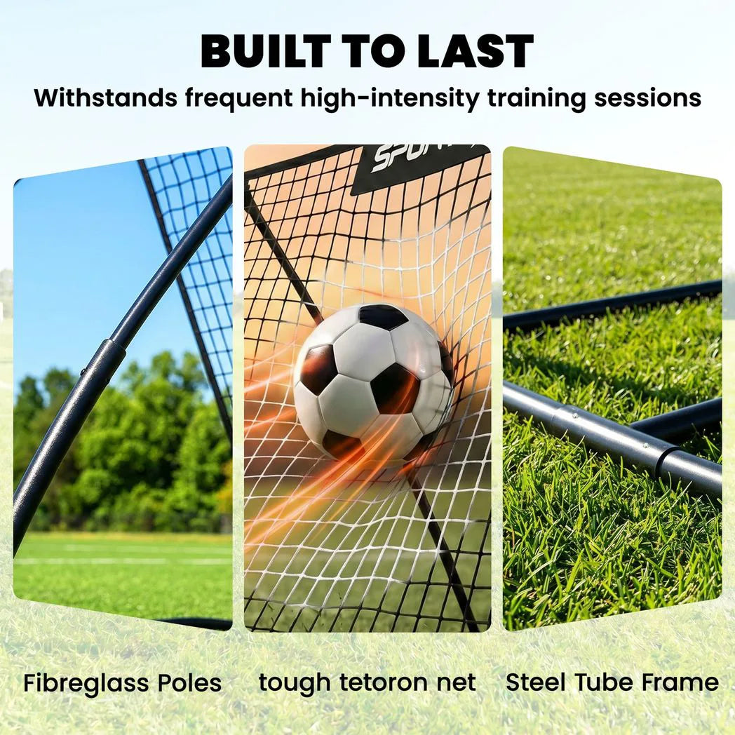 SPORTNOW Football Rebounder Net, Portable Kickback Football Rebounder Net with Carry Bag and Ground Stakes