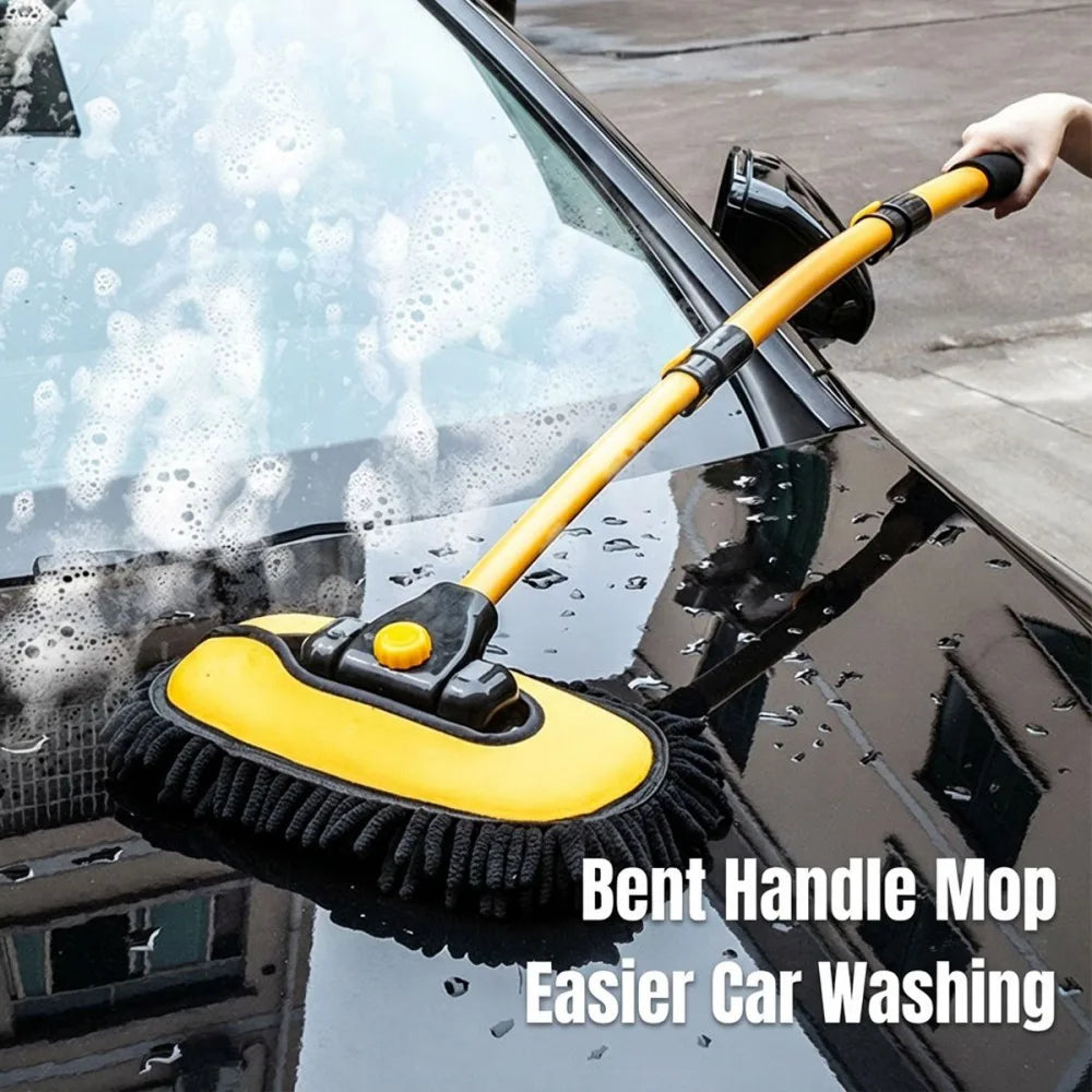 Adjustable Telescopic Car Wash Brush Kit Mop Long Handle Vehicle Cleaning Tool