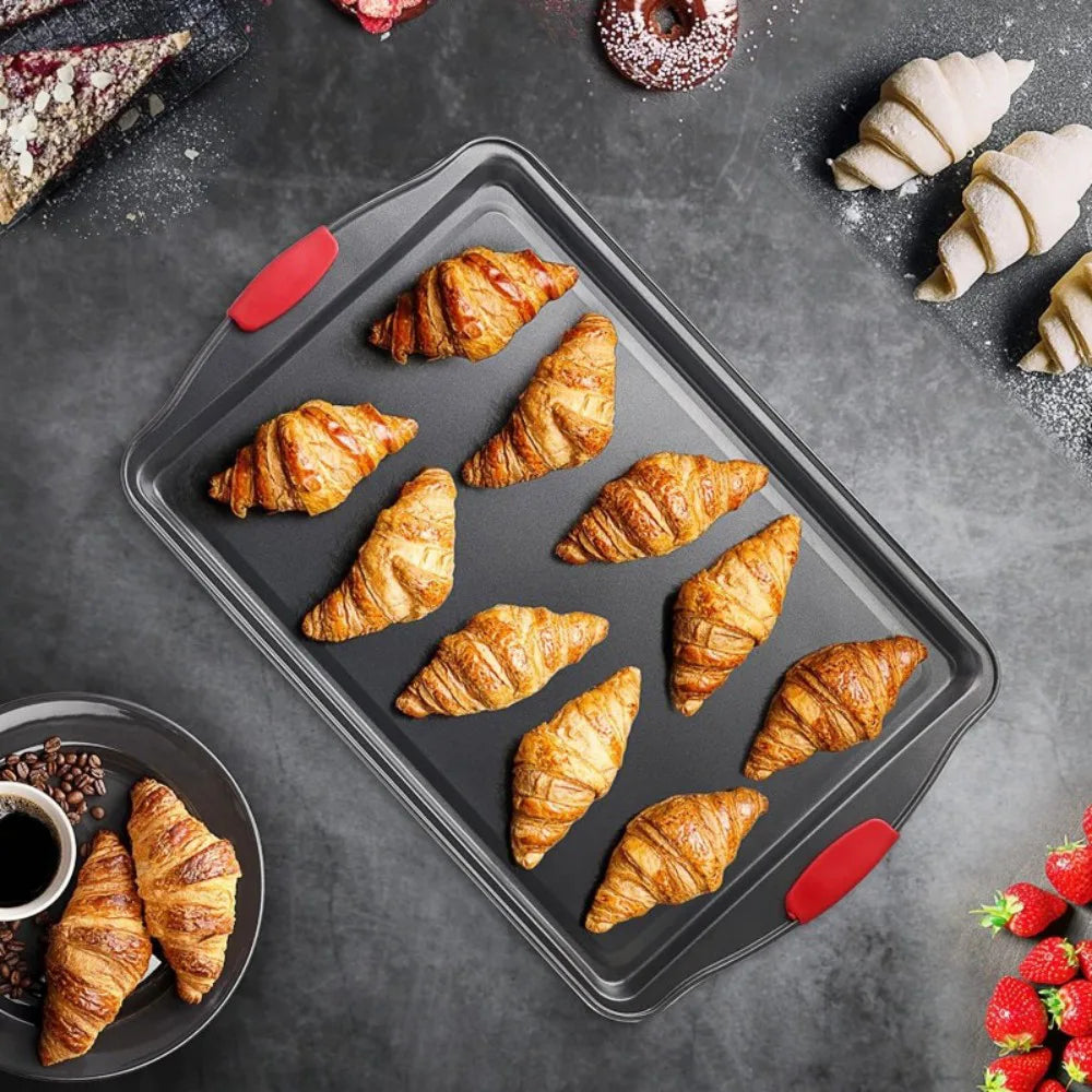 5 PIECE/SET Premium Bakeware Non Stick Baking Trays Oven Sheets Roasting~