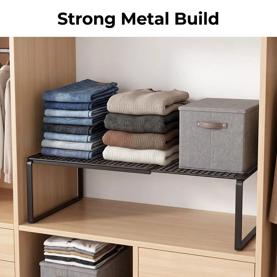 Extendable wardrobe tiered shelves, wardrobe storage rack,cabinet tiered shelves-27-38CM