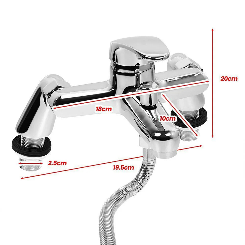 Luxury Bathroom Chrome Sink Bath Filler Tap Shower Mixer Taps with Hand Held Set