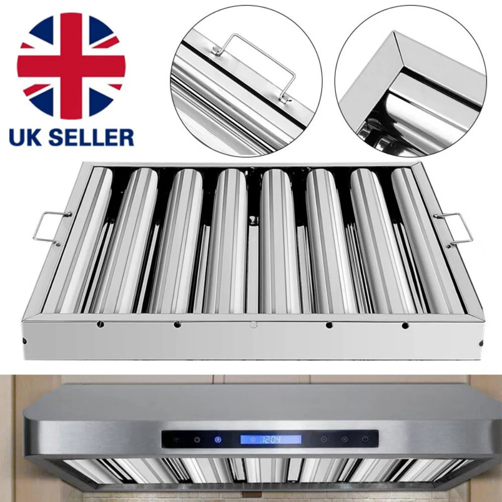 Canopy Grease Baffle Filter Stainless Steel Kitchen Extraction Hood 495x495mm