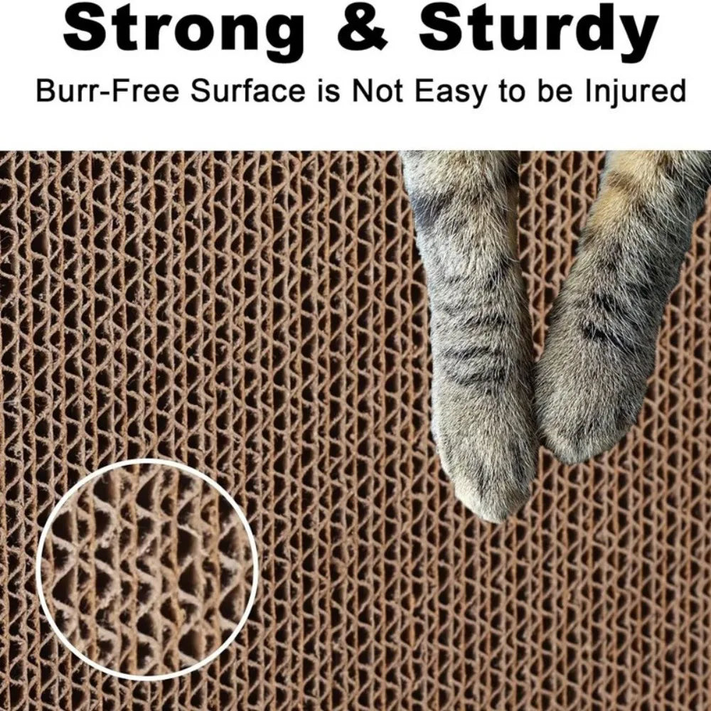 5X Cat Box Scratcher Scratching Board Heavy Duty Corrugated Cardboard Kitten UK