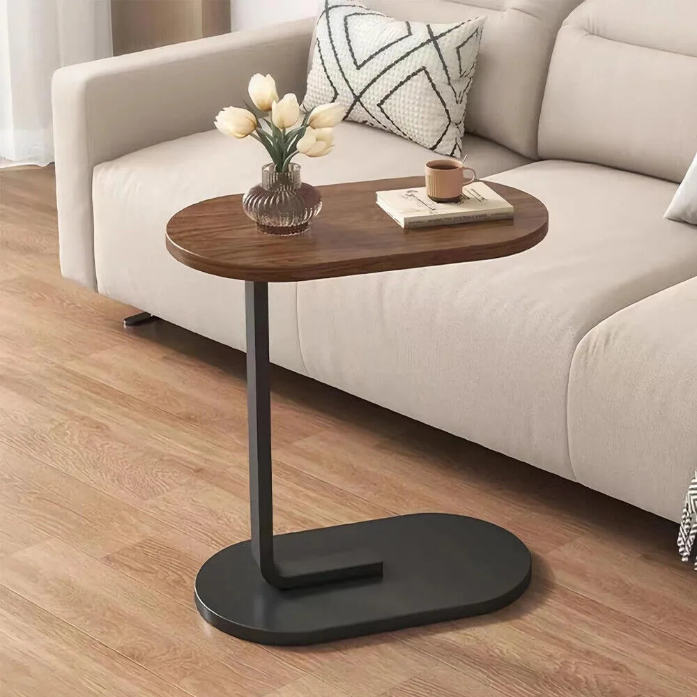 Small C-shaped Table End Table for Sofa Side Table Nightstand for Bedroom Modern