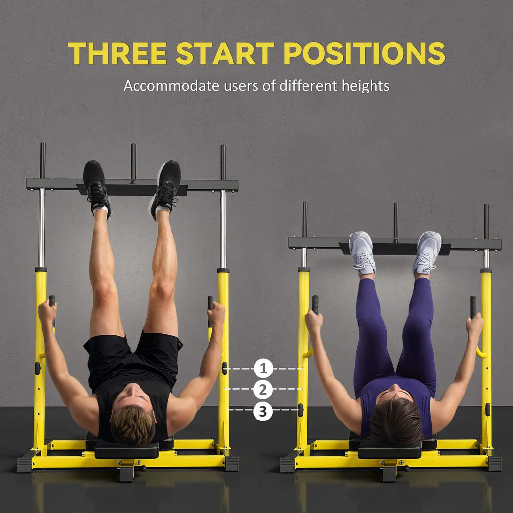 SPORTNOW Vertical Leg Press Machine with Adjustable Leg, Back and Head Positions, 1" Standard Plate Compatible, Yellow