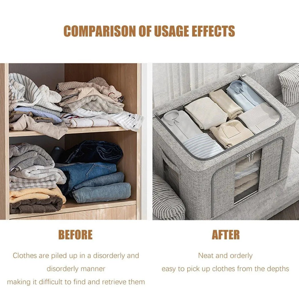 Storage Box for Clothes Folding Wardrobe Organizer Tidy Heavy Duty UK-100L - Extra Large 2PCS