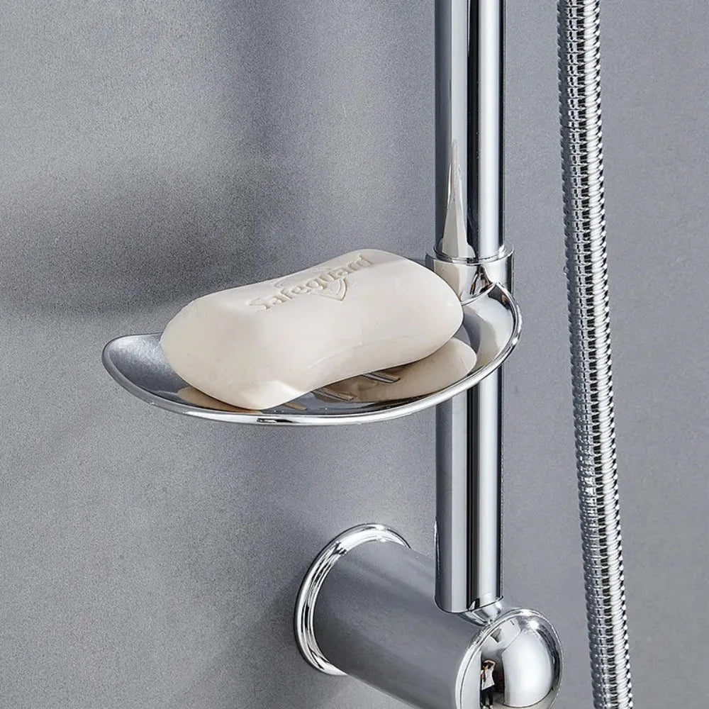 Bathroom Shower Kit Twin Head  Square Fixed Head Riser Rail Bath Mixer Tap Set