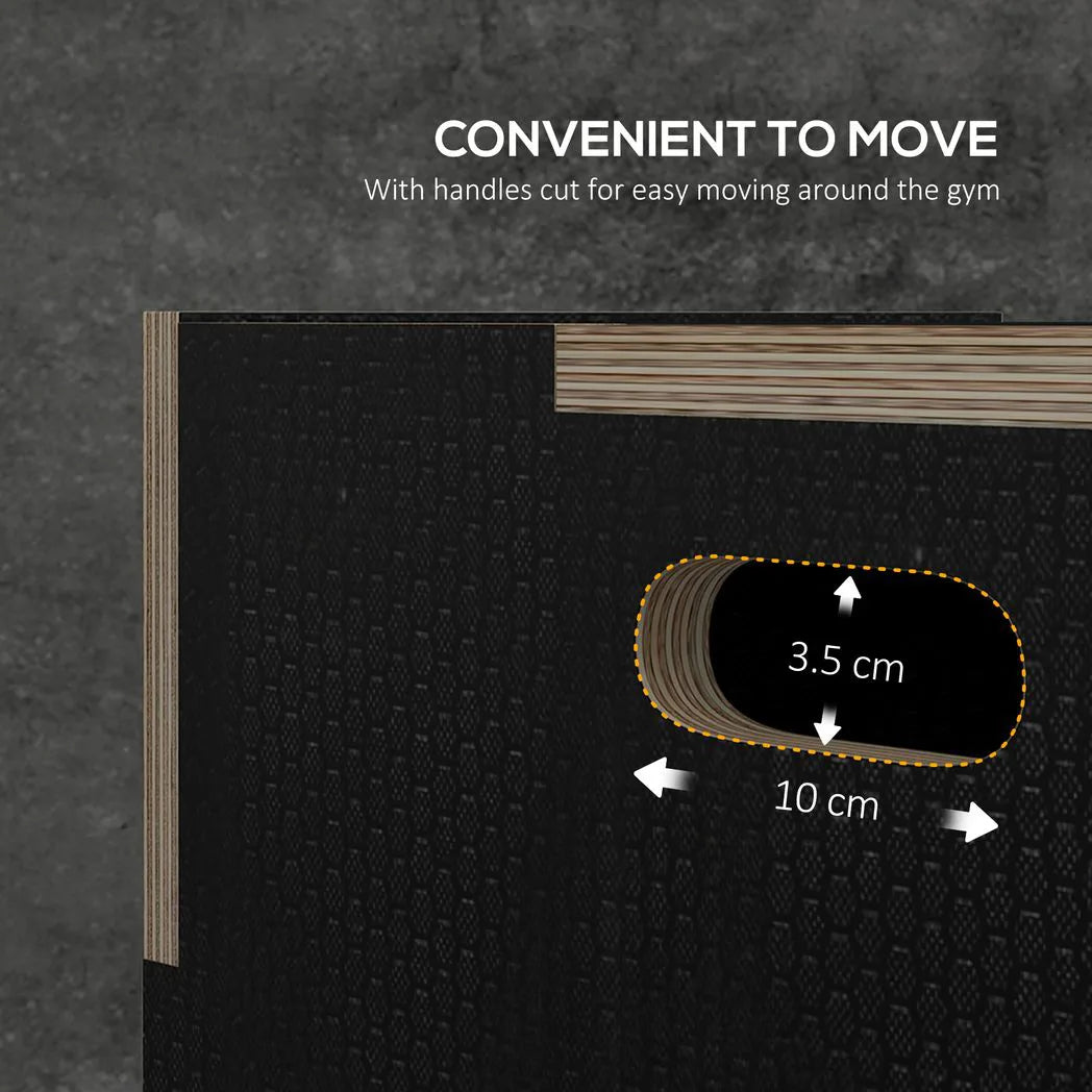 SPORTNOW Multi-Faceted Jump Box, Wooden Step Up Box, for Home, Gym, Exercise, Black