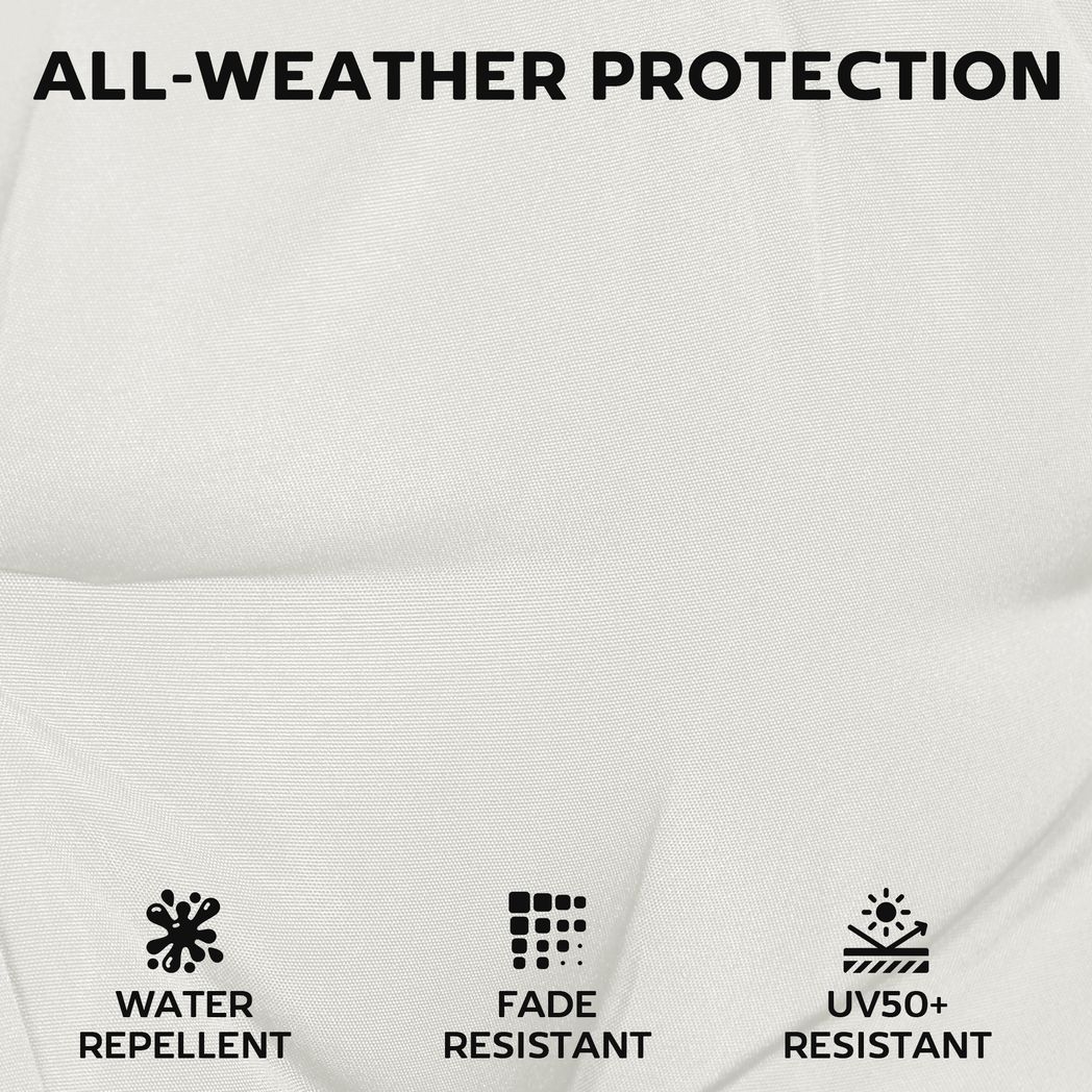 Outsunny Set of 6 Outdoor Seat Cushions with Machine Washable Cover, Water Repellent Seat Cushions Cream White