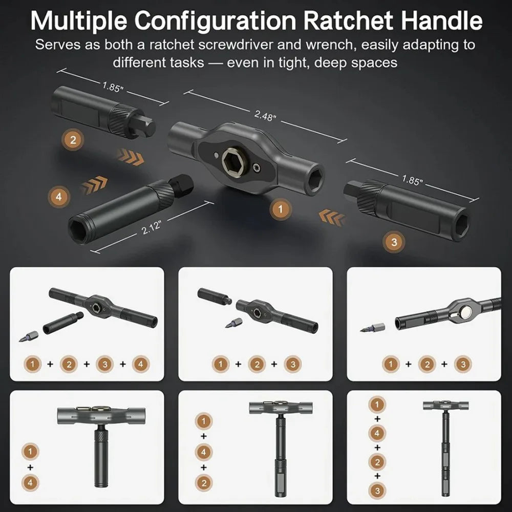 Magnetic Screwdriver Set, 42 in 1 DIY Ratchet Screwdriver Kit for Home, Bikes