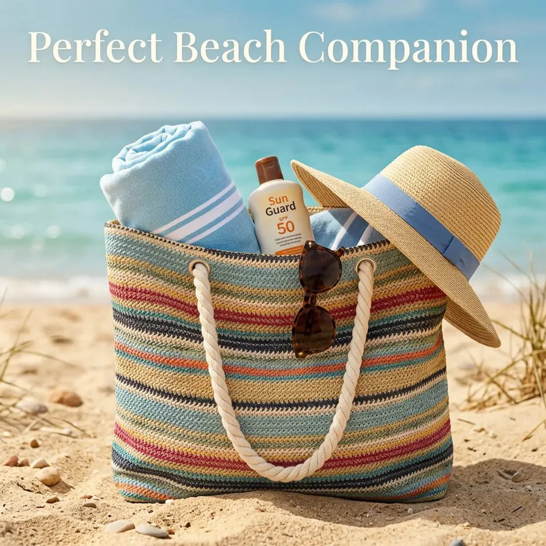 Women Handbag Shoulder bagsNew Summer Large-Capacity Rainbow Shoulder & Tote Bag