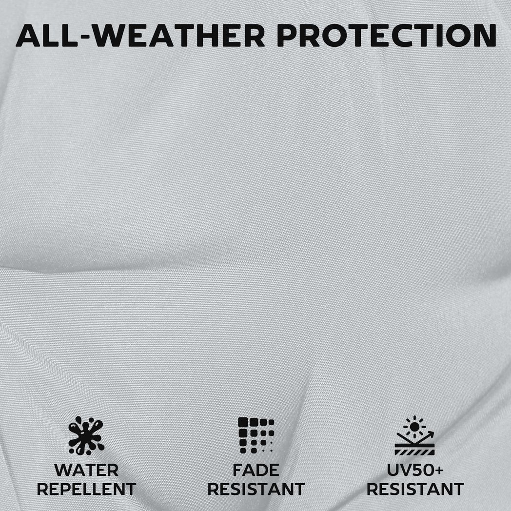 Outsunny Set of 6 Outdoor Seat Cushions with Machine Washable Cover, Water Repellent Seat Cushions Light Grey