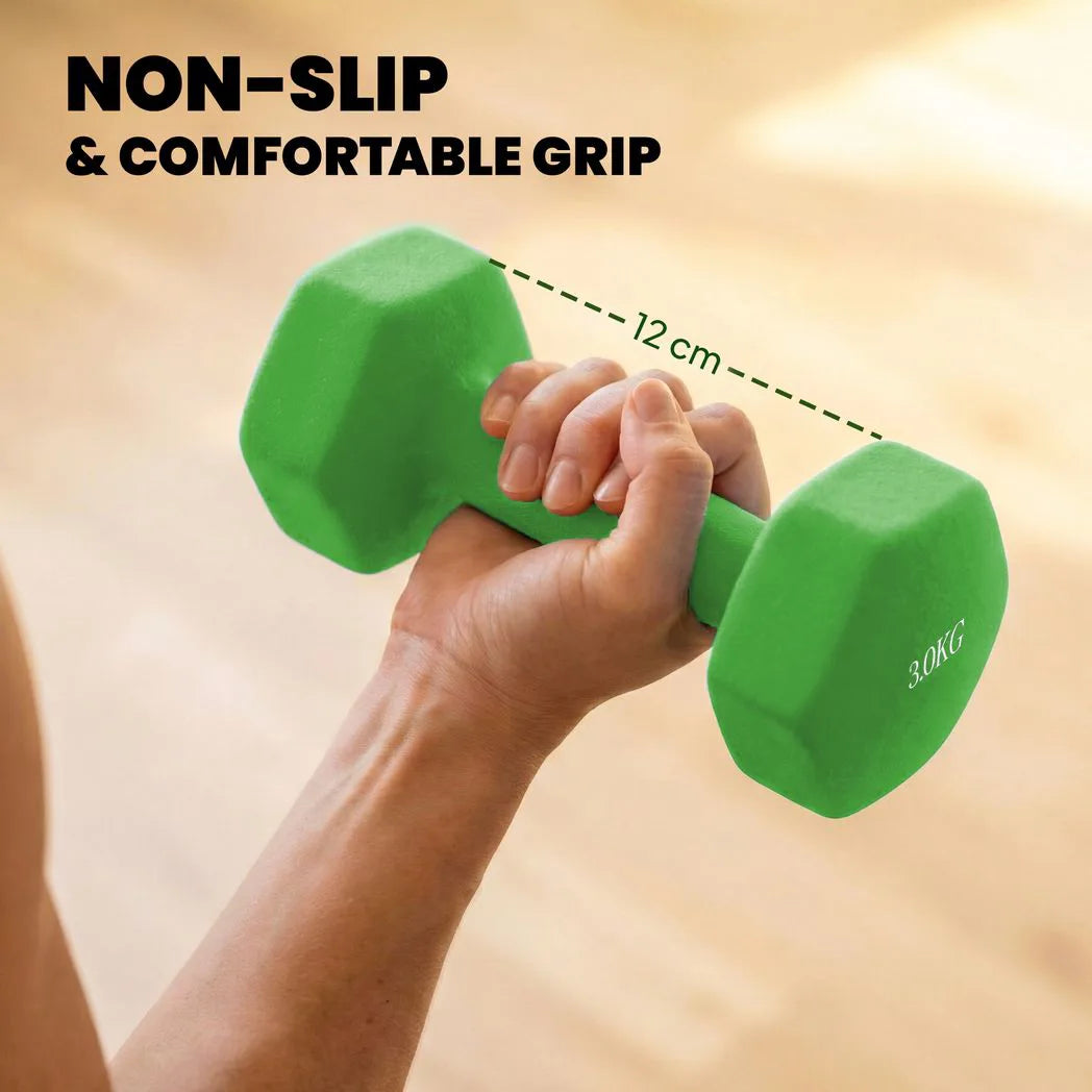 SPORTNOW Hex Dumbbells Set with Dumbbell Rack, Hand Weights for Strength Training Weight Lifting, 2 x 1kg, 2 x 3kg, 2 x 5kg