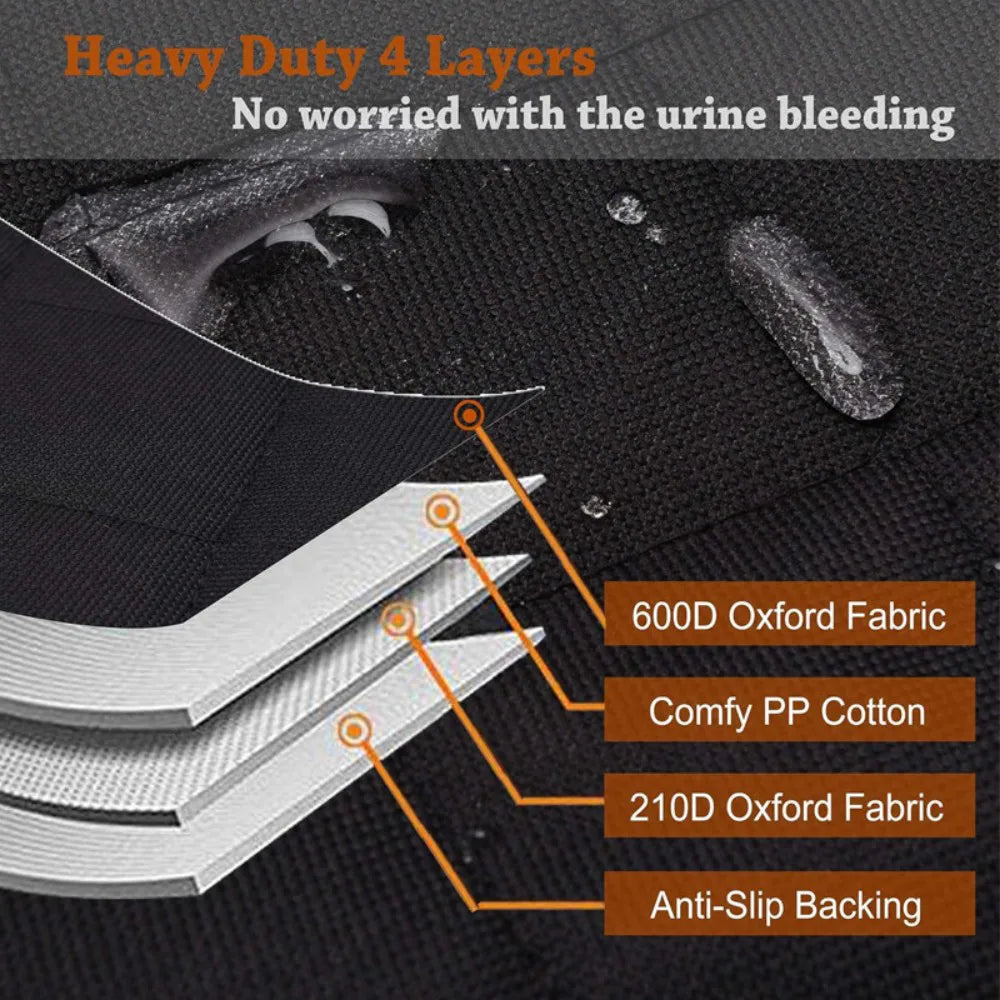 Waterproof Rear Dog Car Seat Cover Back Seat Protector for Dogs Black
